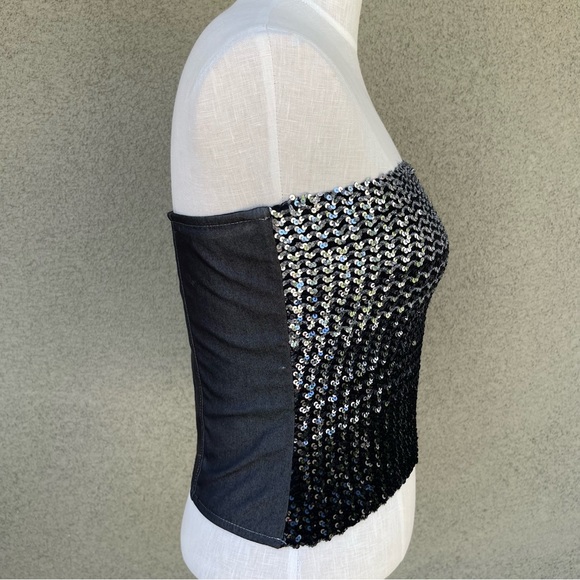 Y2K vintage strapless sequined tube top - Picture 4 of 8
